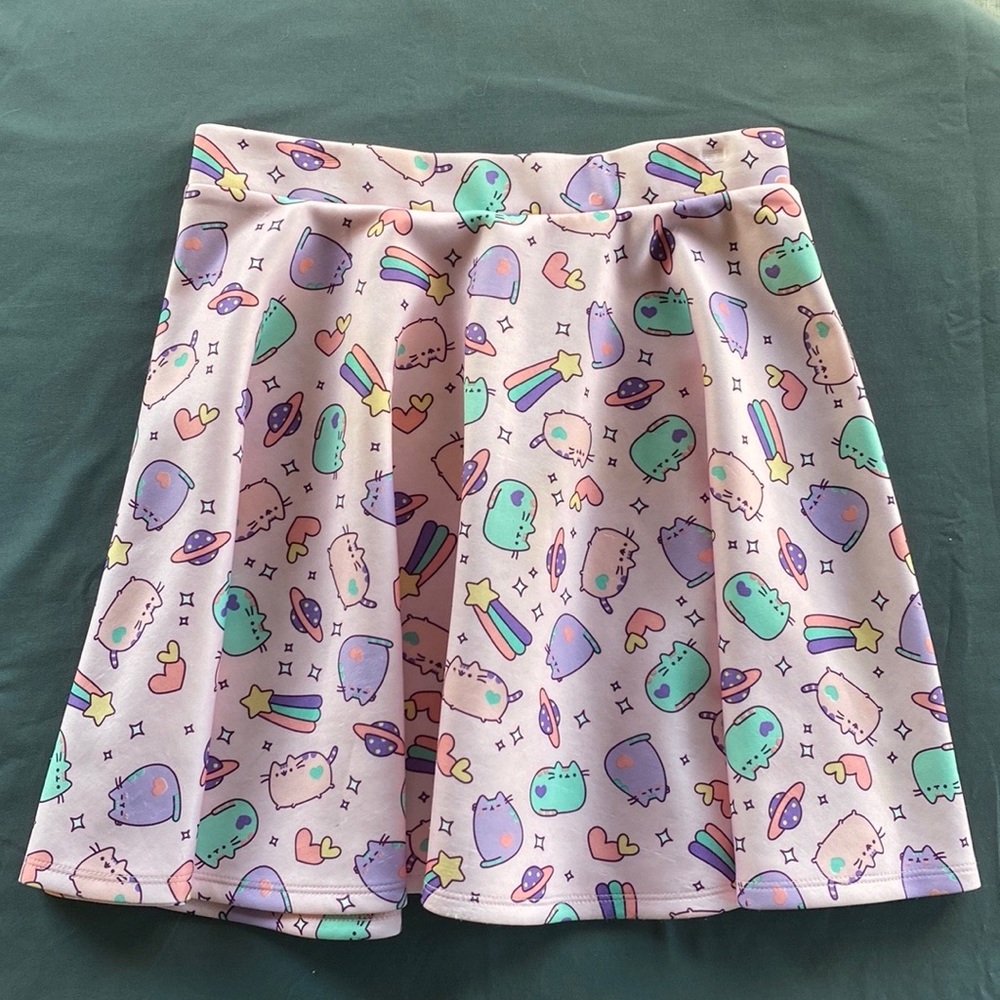 Pusheen Pink Pastel Space Print Skater Skirt